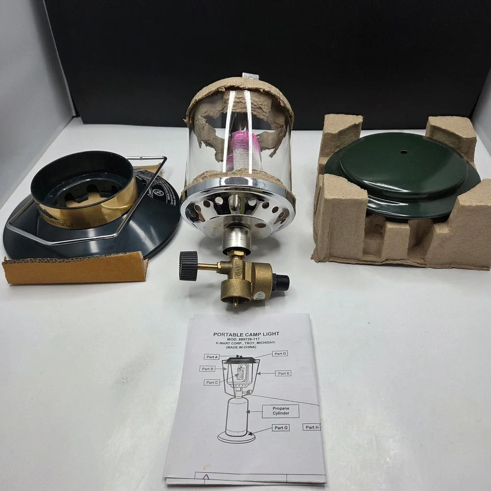 Northwest Territory Propane Lantern Two Mantle 600 CP Green Portable Camp Light